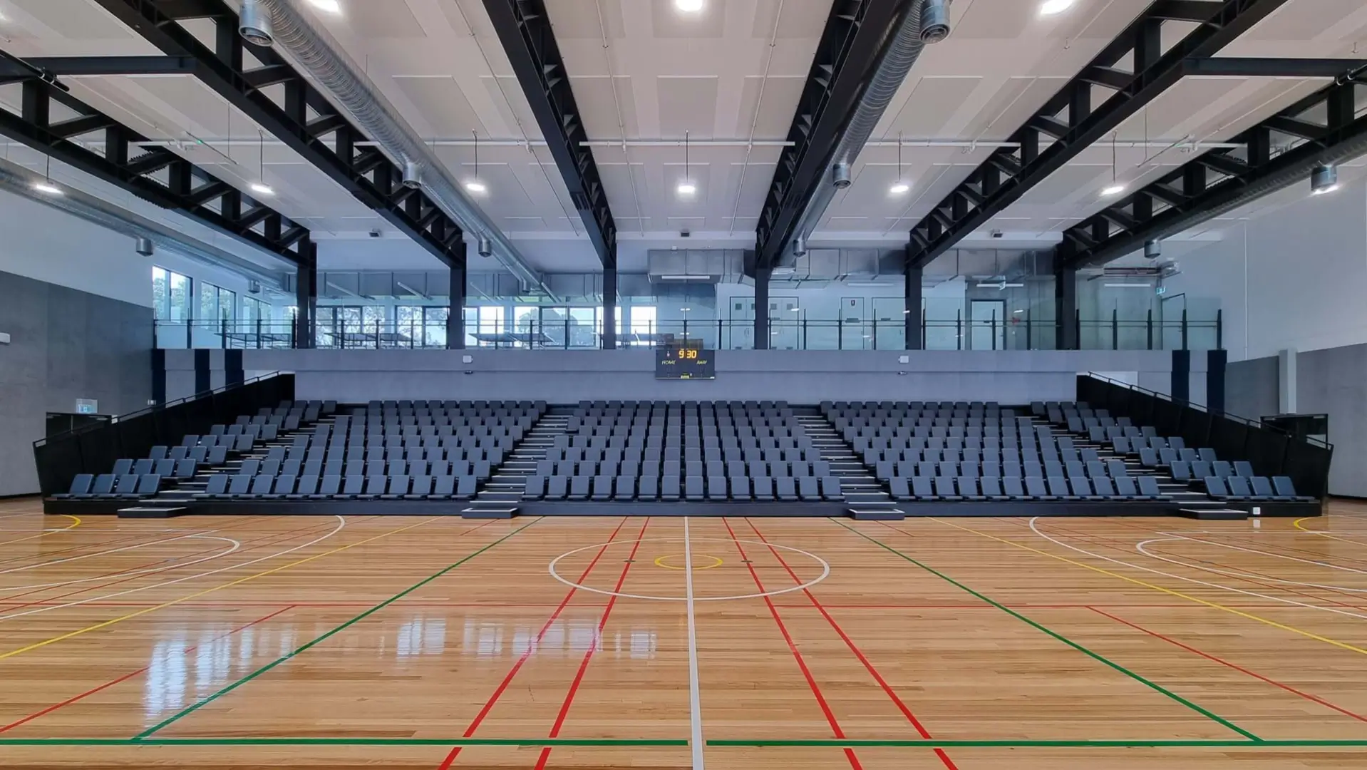 Retractable seating at Mckinnon Secondary College multipurpose hall