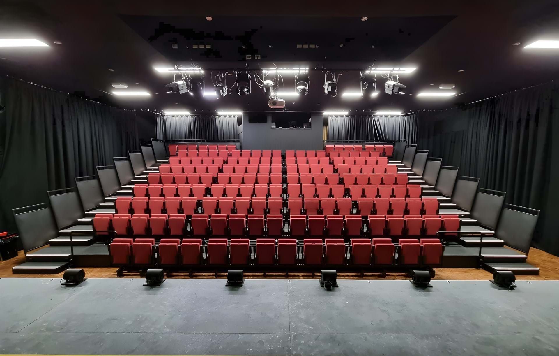 Retractable seating and theatre seating at Knox Community Arts Centre, Victoria, Australia